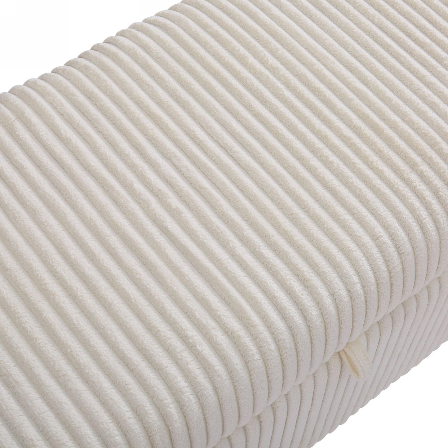 Mork Mid-Century Modern Ottoman - Beige