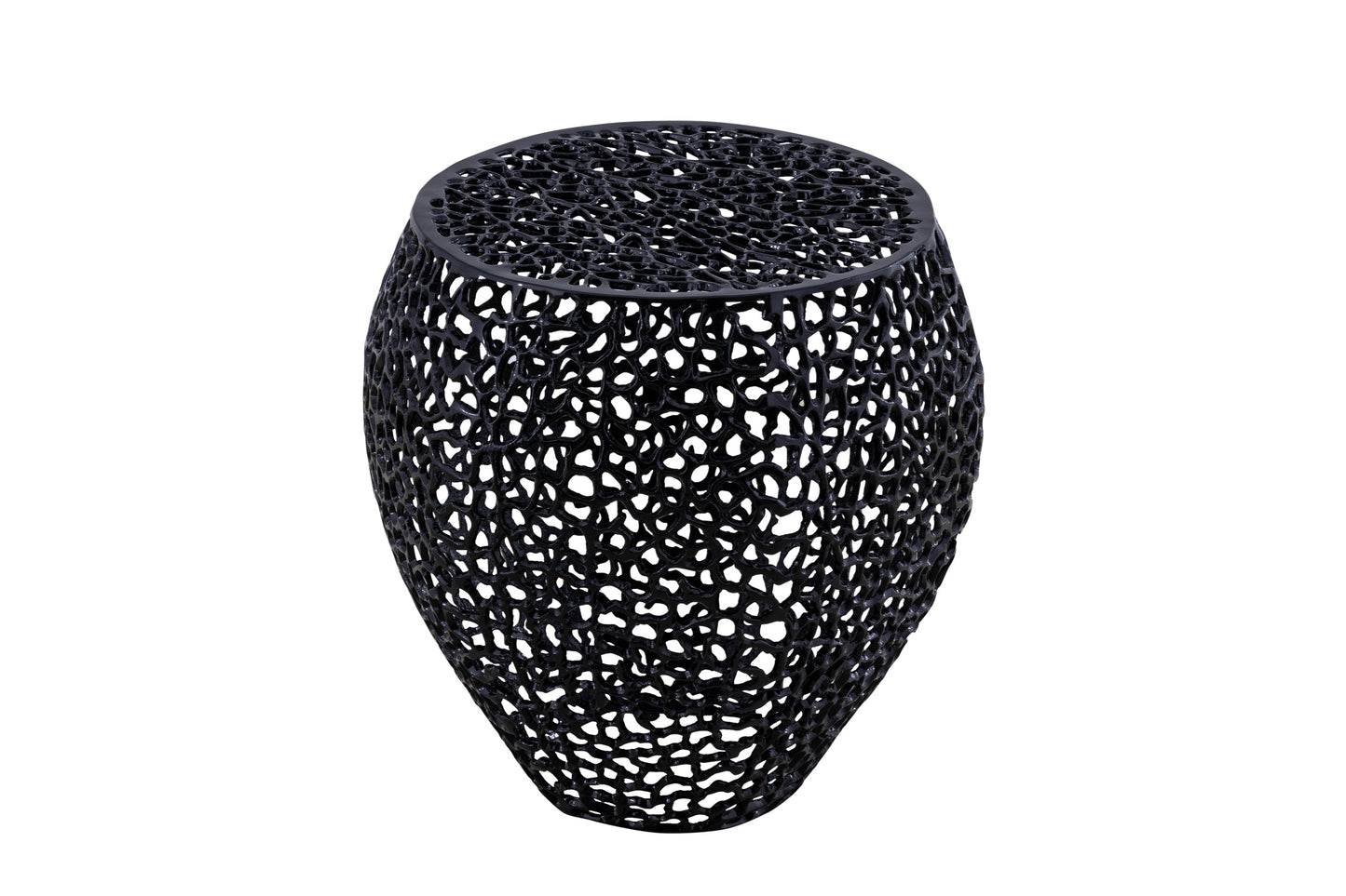 Azriel Aluminum Mesh Side Table, Black