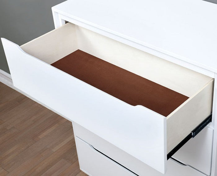 Lennart White Finish Mid-Century Modern Nightstand