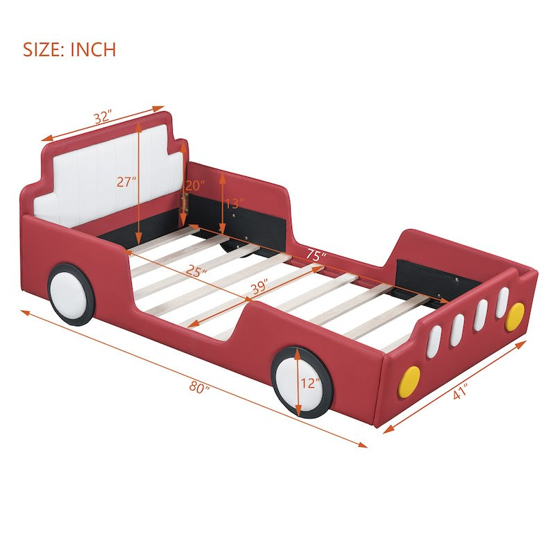 Johnson Twin Size Care Car Bed - Red