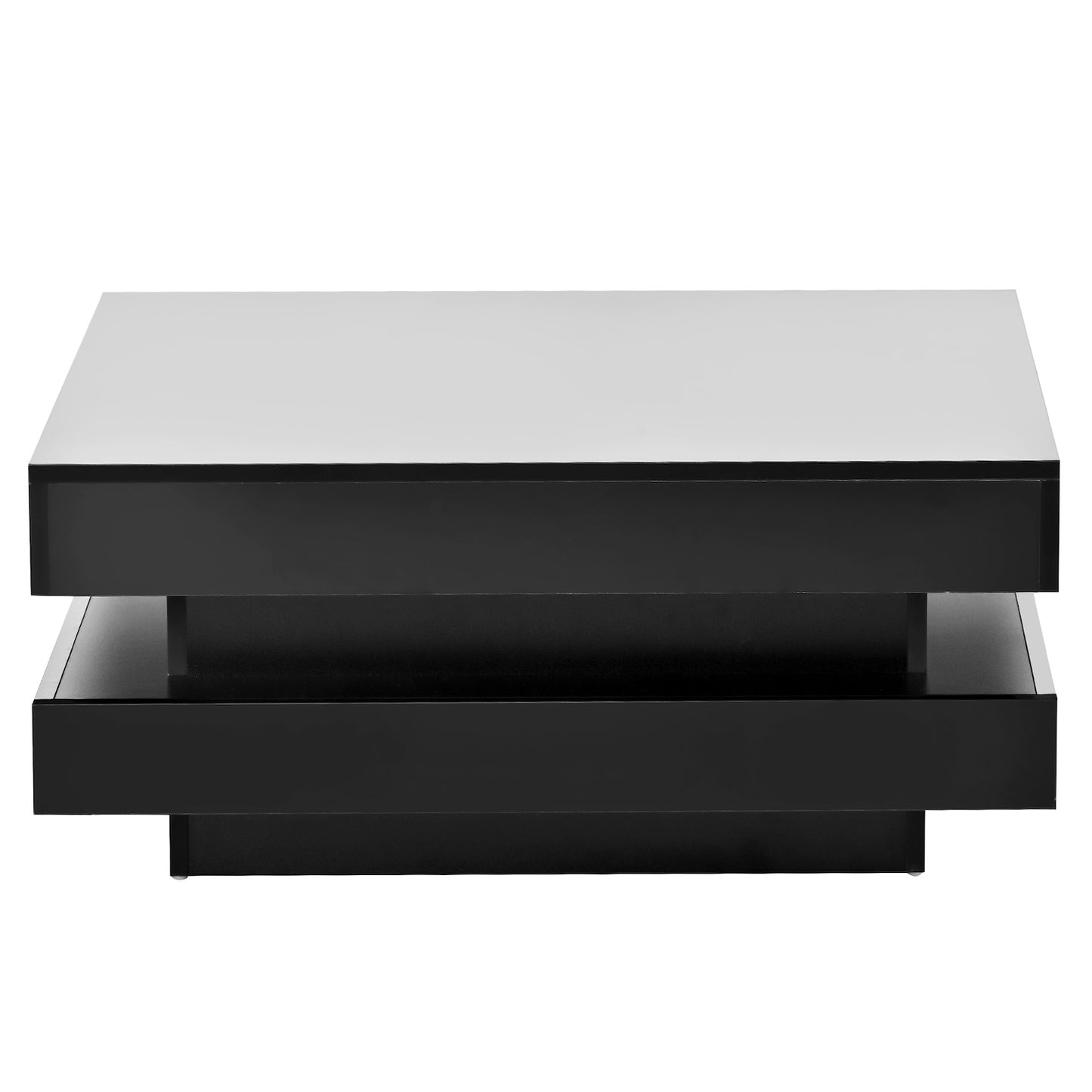 Alexa Modern High Gloss Coffee Table with LED Lights - Black