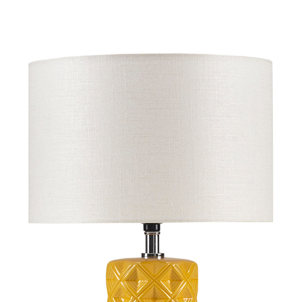 Geometric Ceramic Table Lamp - Yellow