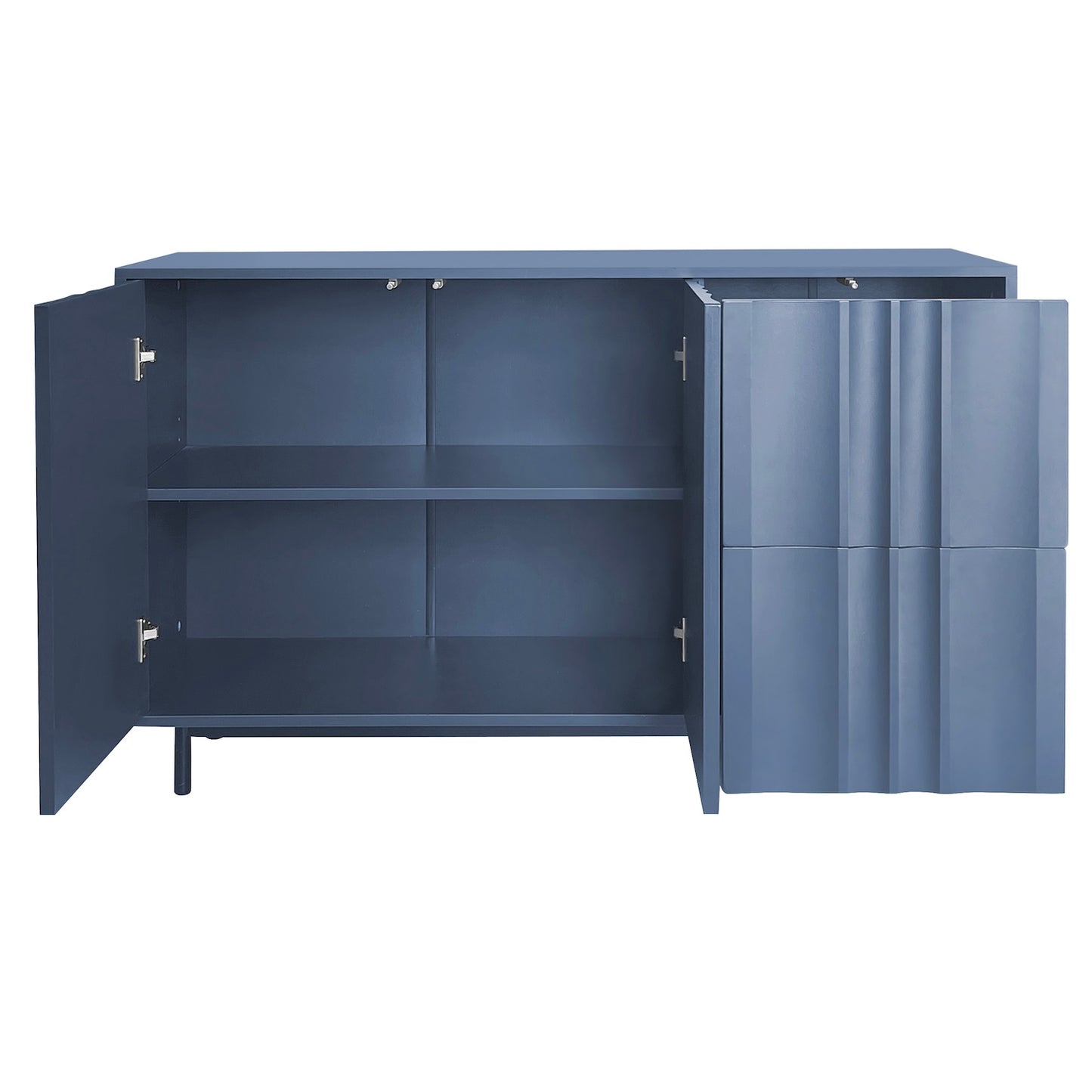 Willow Wave Design Accent Cabinet with Adjustable Shelves - Blue