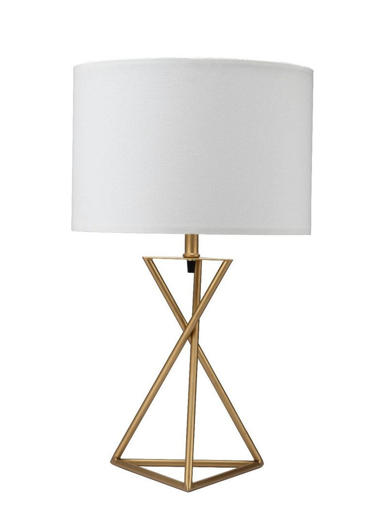 California Home - 26.25' Tall 'Ester' Mid-Century Metal Table Lamp, Hourglass Design, Matte Gold