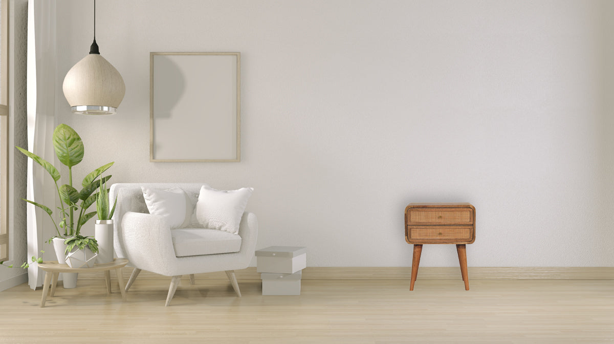 Floyd Close Knit 2-Drawer Nightstand with Rattan Drawer Front