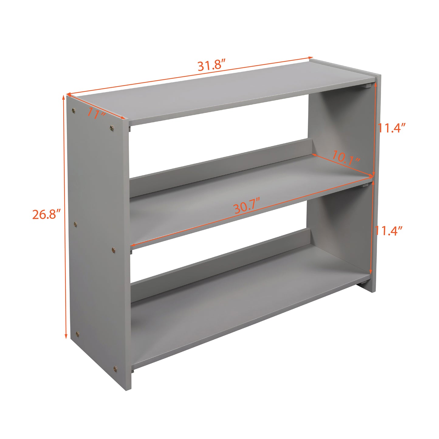 Laughlin Low Twin Size Loft Bed with Cabinets, Shelves and Slide - Gray