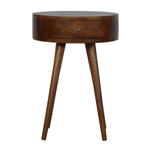 Faye Nordic Chestnut Circular Nightstand