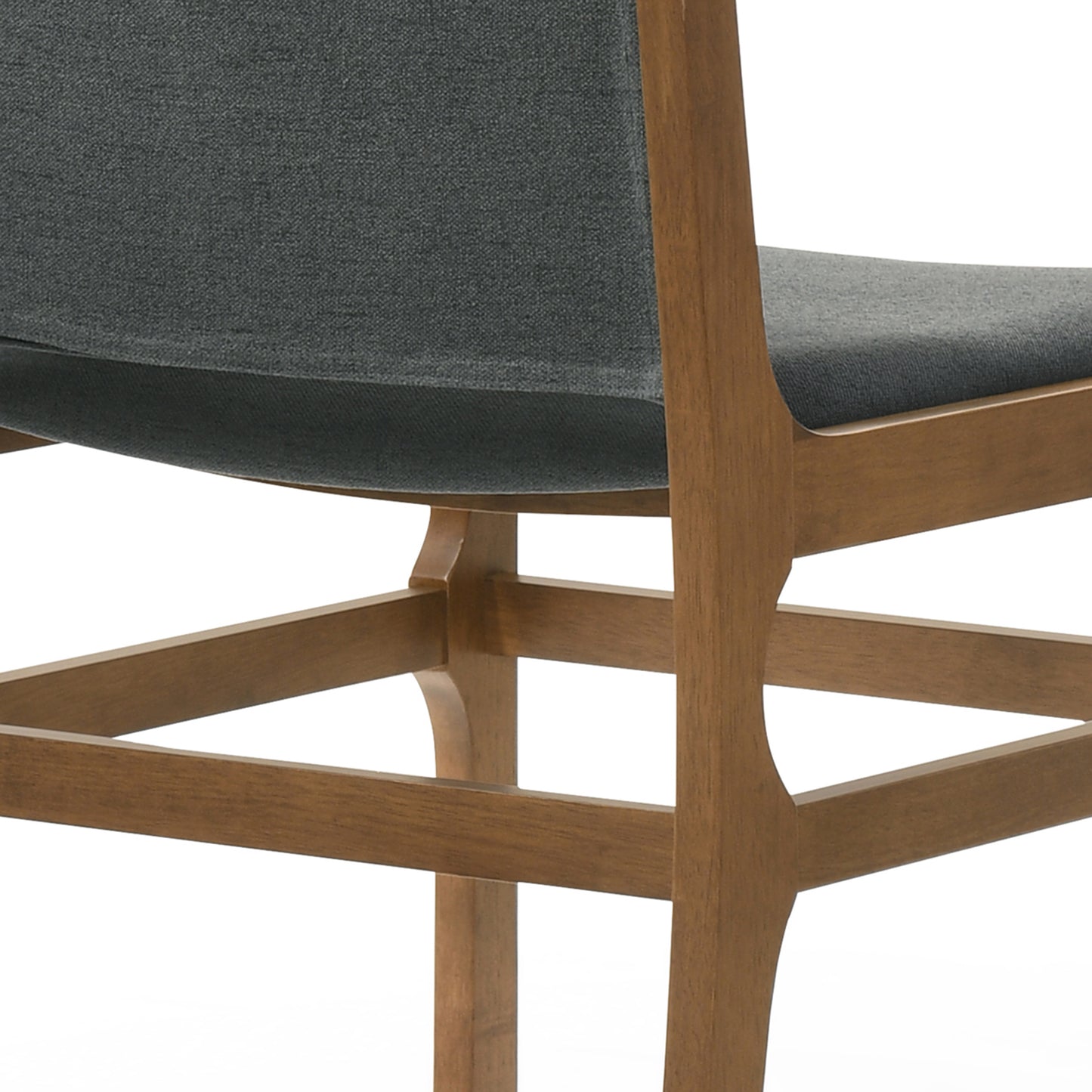 Ari Mid-Century Modern Side Chairs (Set of 2) Walnut & Gray