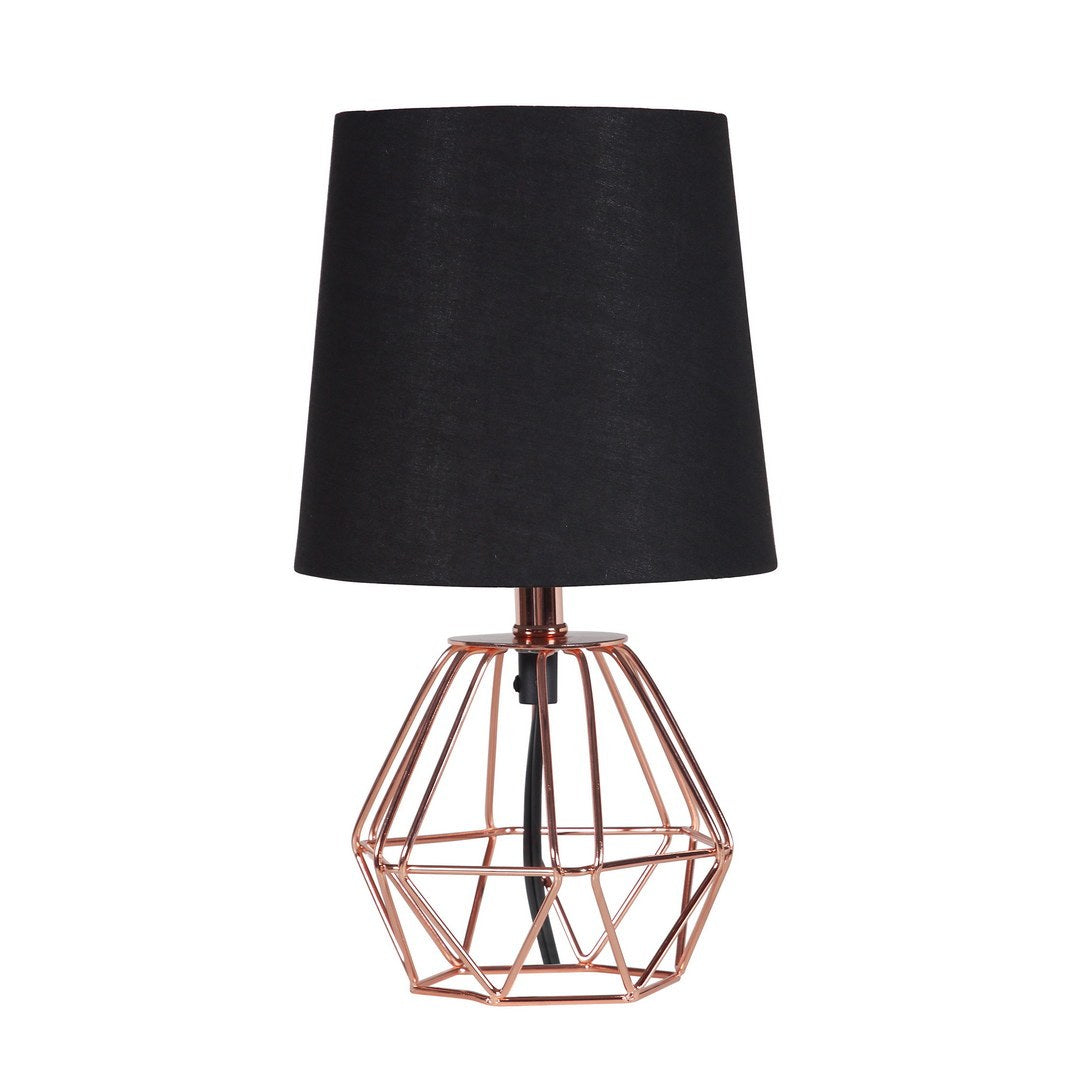 California Home - 11.25' Copper Metal Table Lamp 'Wesley Geometric', Copper