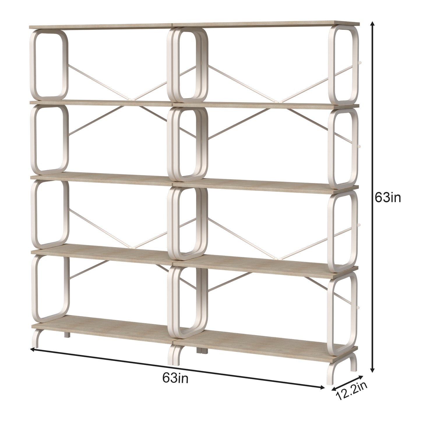 5 Tier Large Book Shelf, White