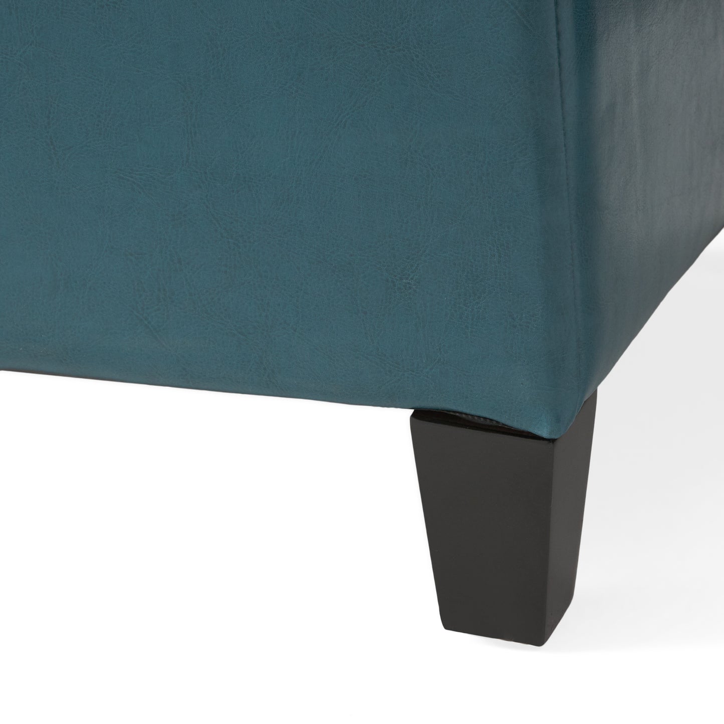 Glouster PU Leather Storage Ottoman, Teal