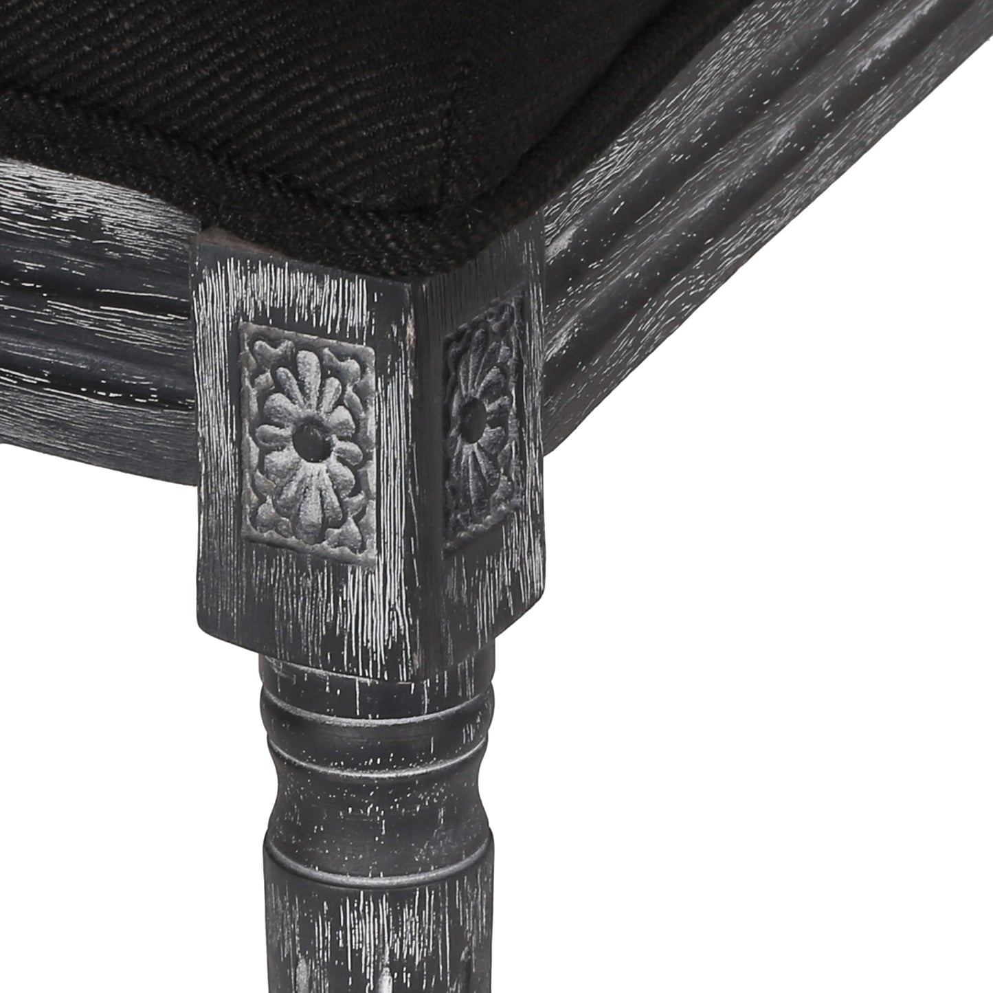 Cavan French Country Upholstered Side Chairs (Set of 2) Black