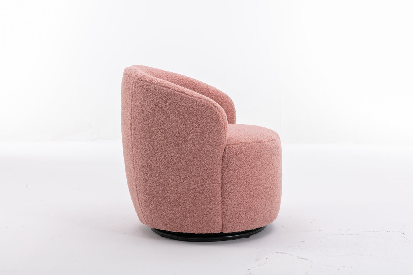 Trinity Teddy Upholstered Swivel Barrel Chair - Pink