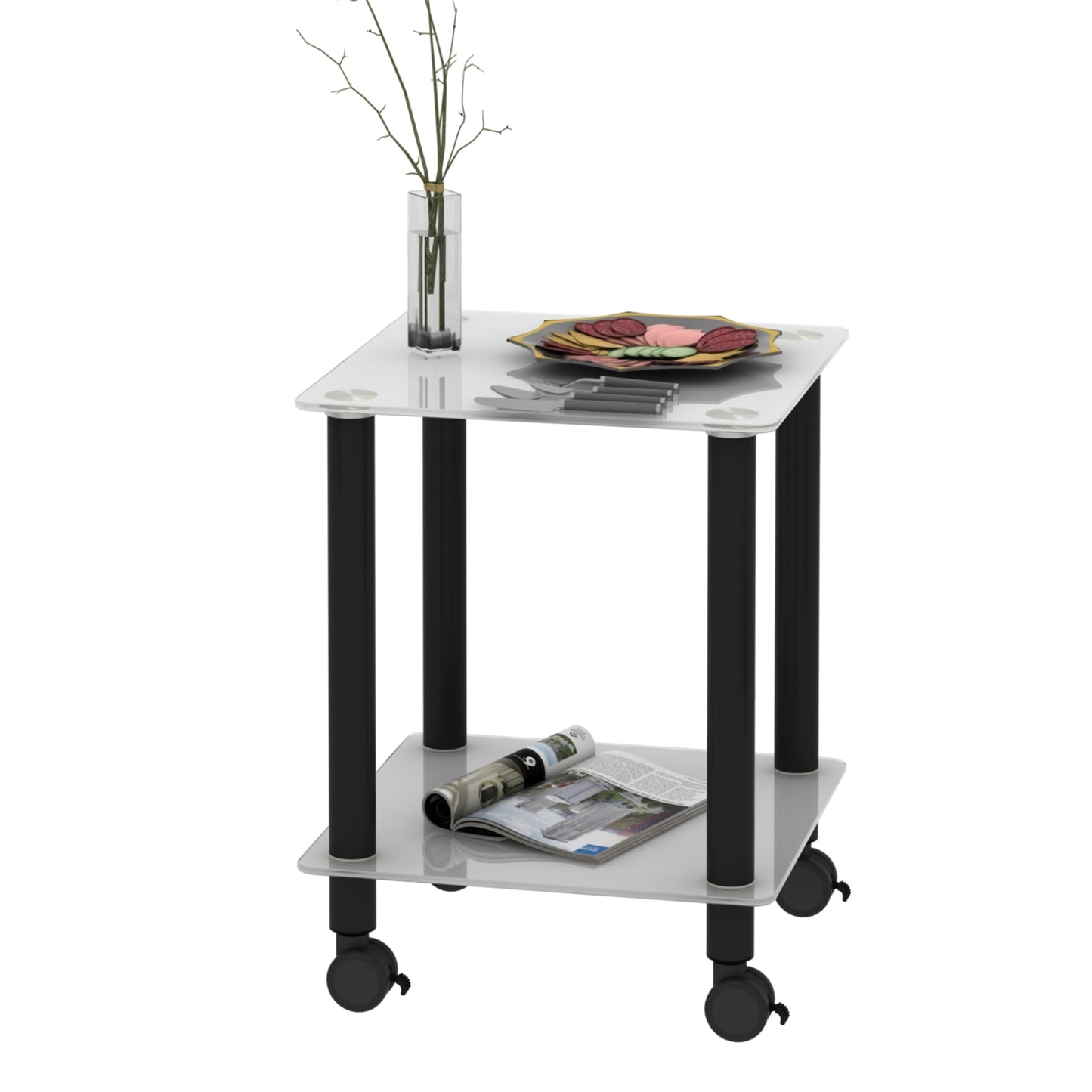 Crosby Modern Side Table, Black & White