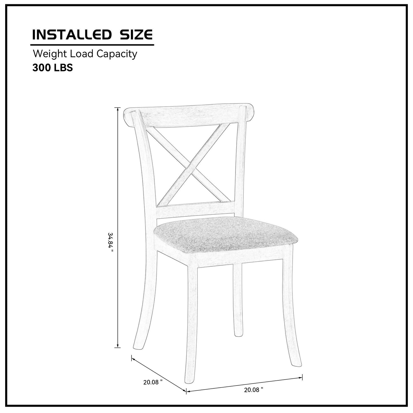 Iris Farmhouse Side Chairs with Cross Back (Set of 2) Dark Oak