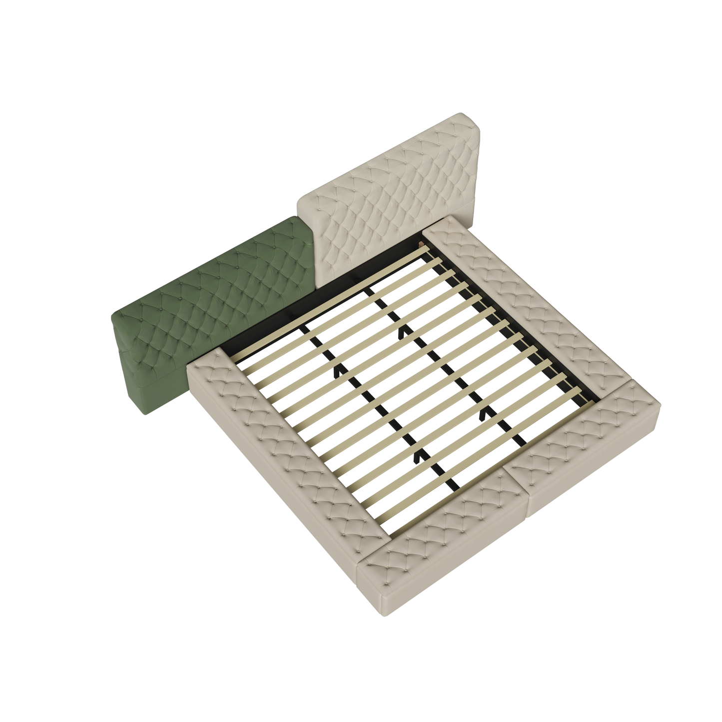 Thalassa Unique Upholstered King Platform Bed