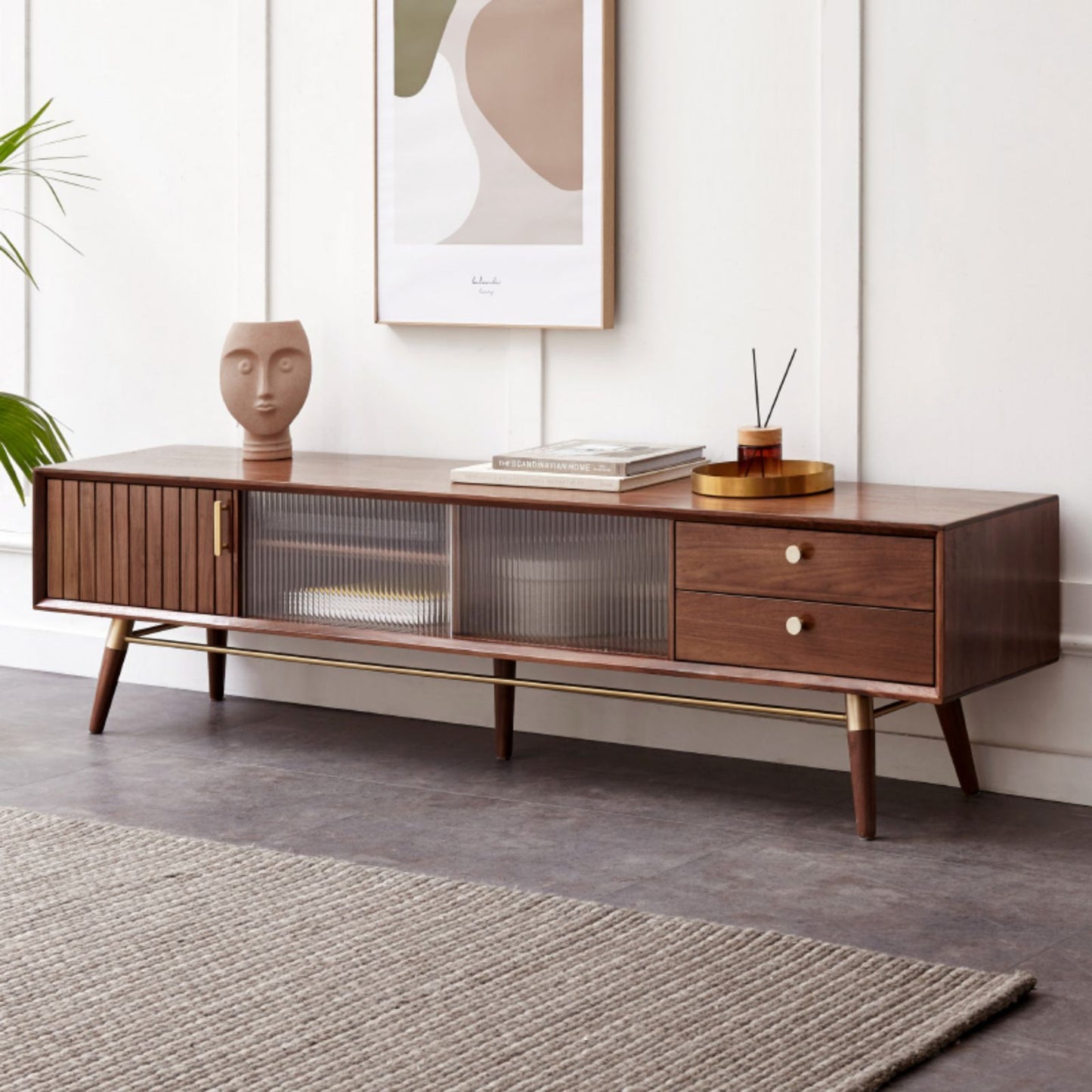 Madly Mid-Century Style North American Black Walnut TV Stand