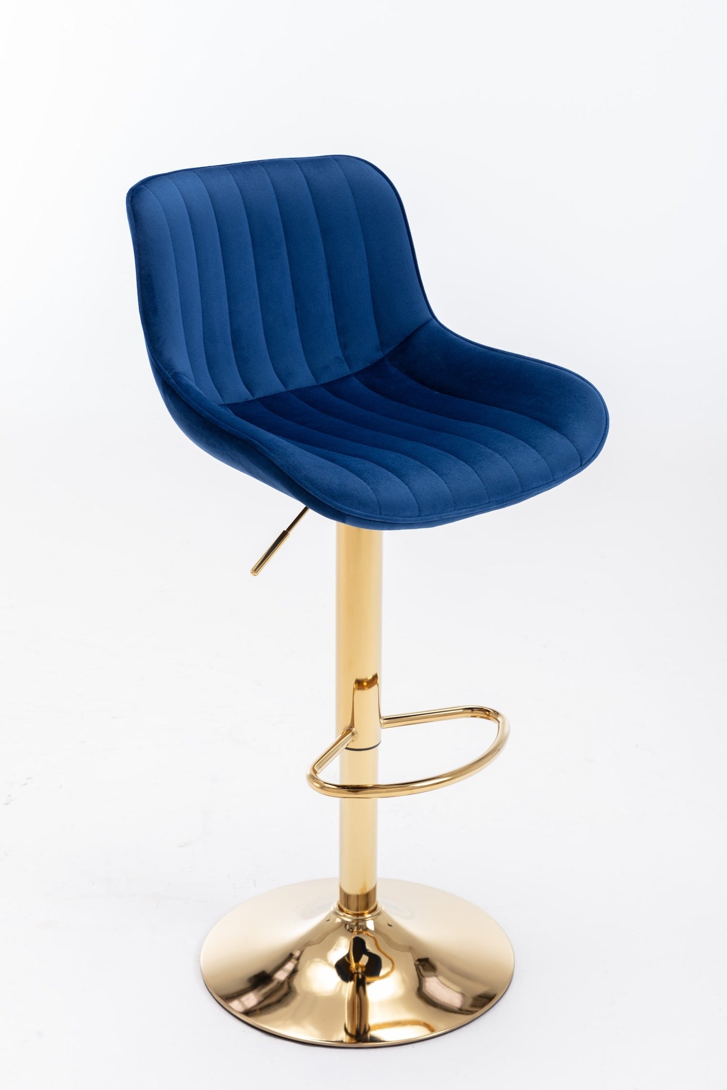 Adalya Adjustable Velvet Bar Stools Set of 2 - Navy