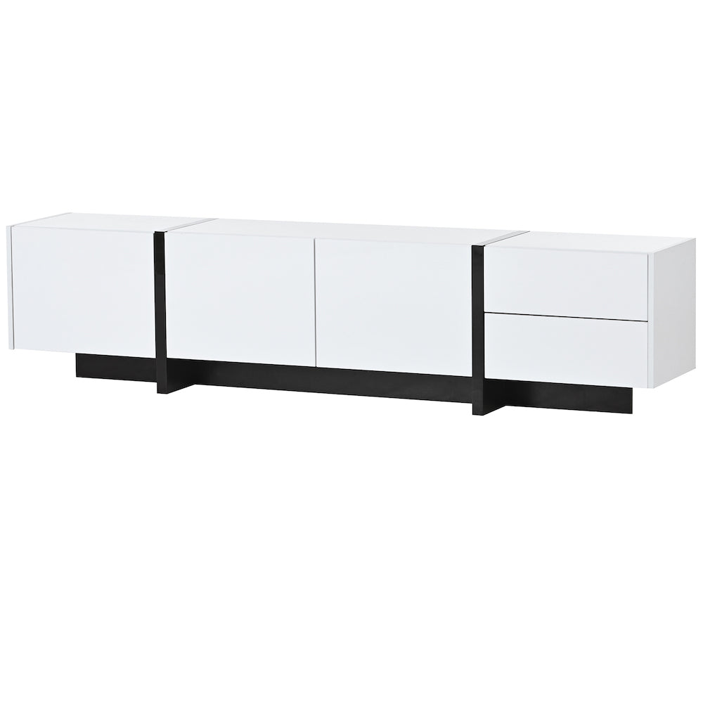 On-Trend 75" Modern High Gloss TV Console - White