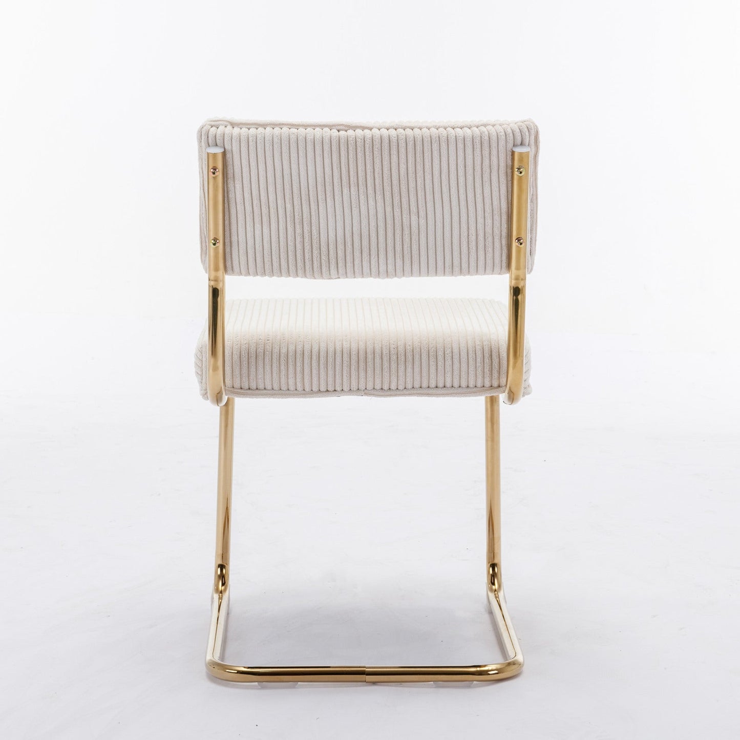 Rosa Modern Corduroy Dining Chairs with Gold Legs - Beige