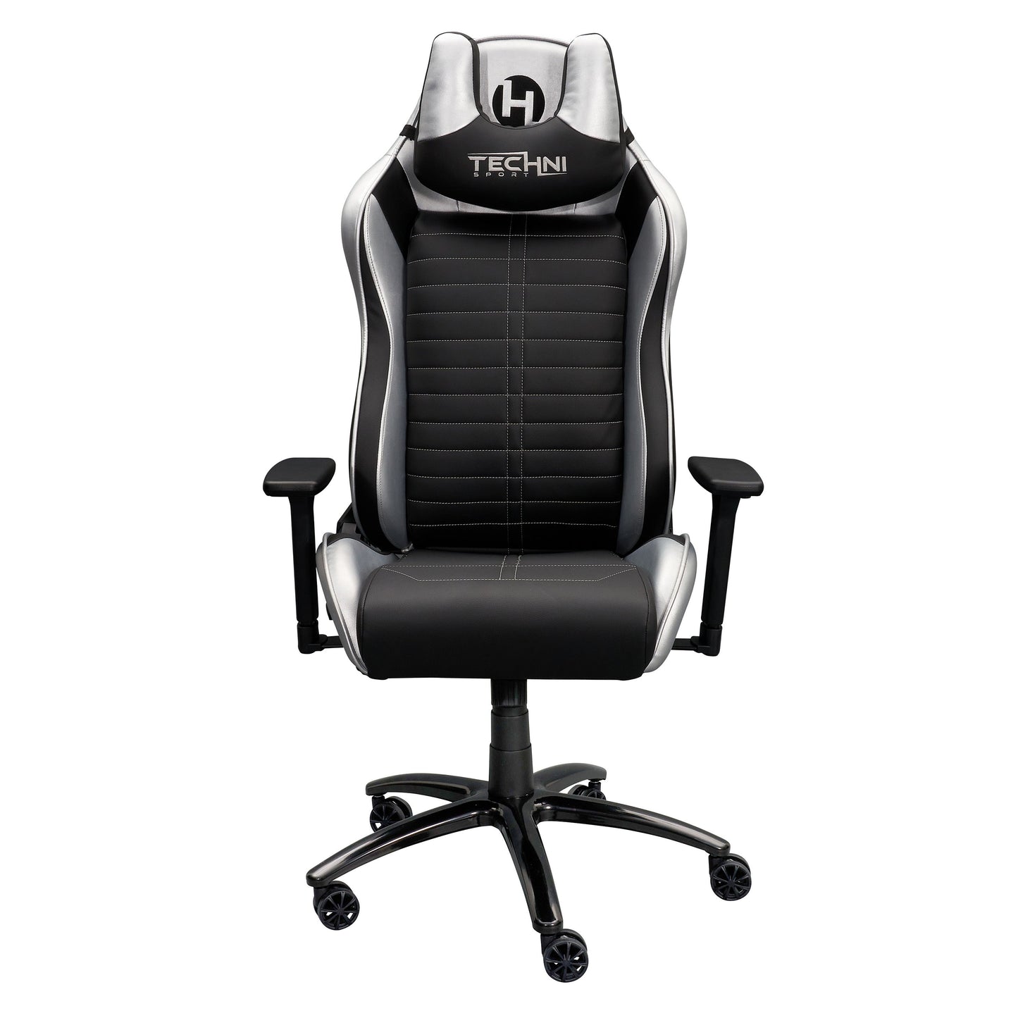 Techni Sport Ergonomic Racing Style Gaming Chair - Silver