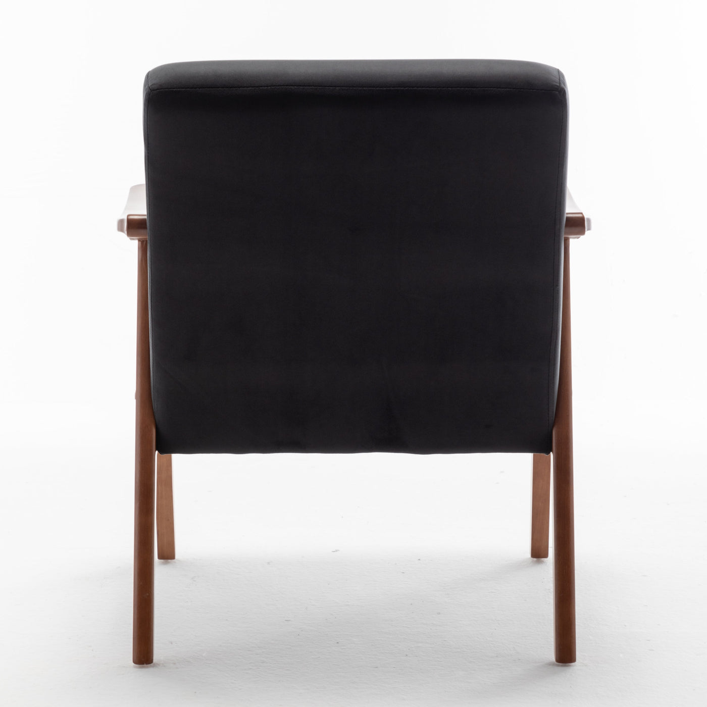 Lyraea Mid-Century Modern Black Velvet Wingback Accent Chair