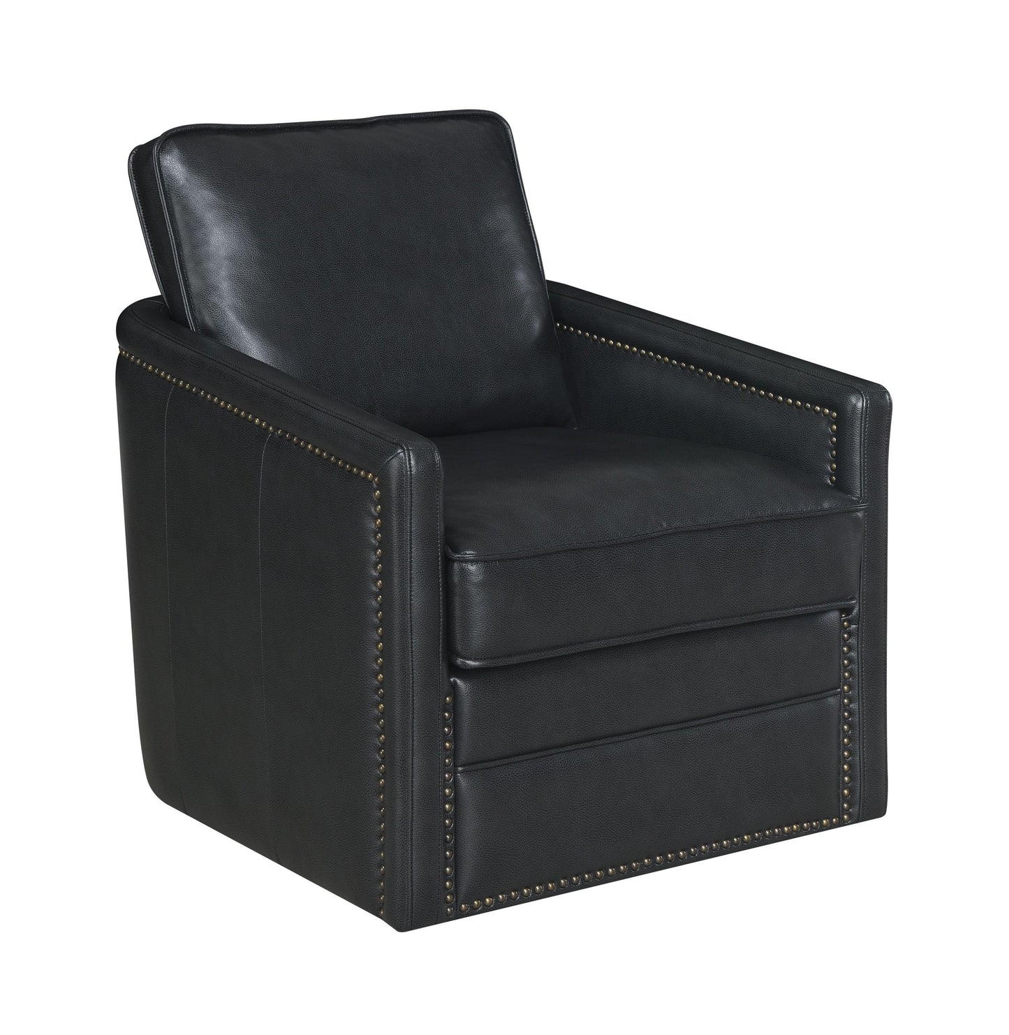 Rocha Black Leather Aire Swivel Chair W/Glider