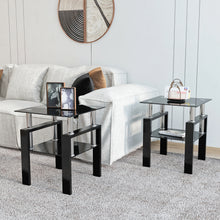 Mamba Modern Black Glass Side Tables (Set of 2)