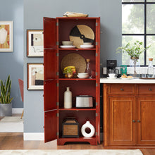 Calder 72.4" Storage Cabinet with 8 Doors and 4 Shelves , Cherry