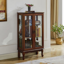 Florence Traditional Curio Cabinet with Cabriole Legs, Walnut