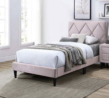 Olivia Twin Platform Bed w Adjustable Headboard, Pink