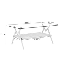 Waylon Modern Gray Glass Top Coffee Table, White