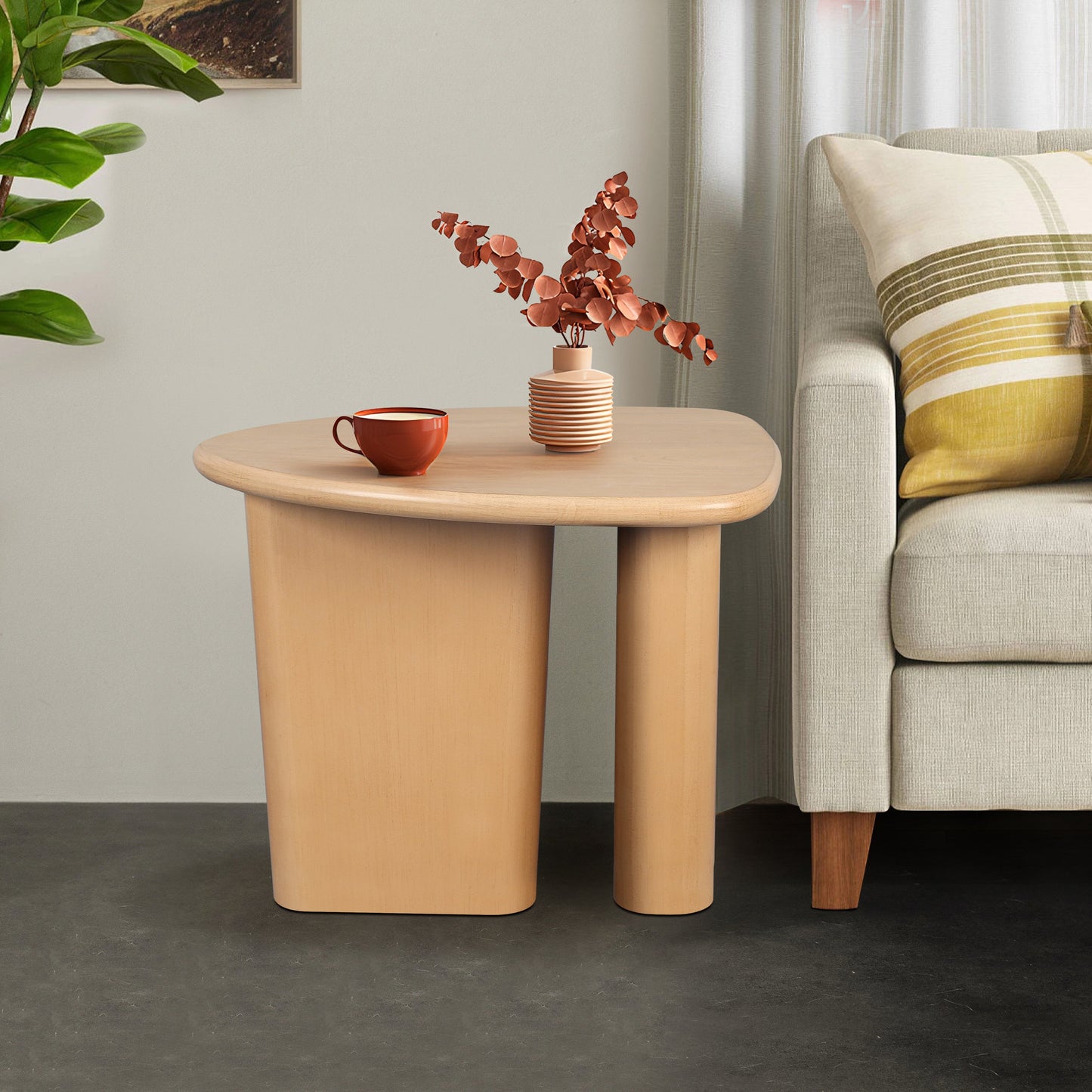 Delfina Modern Side Table, Natural