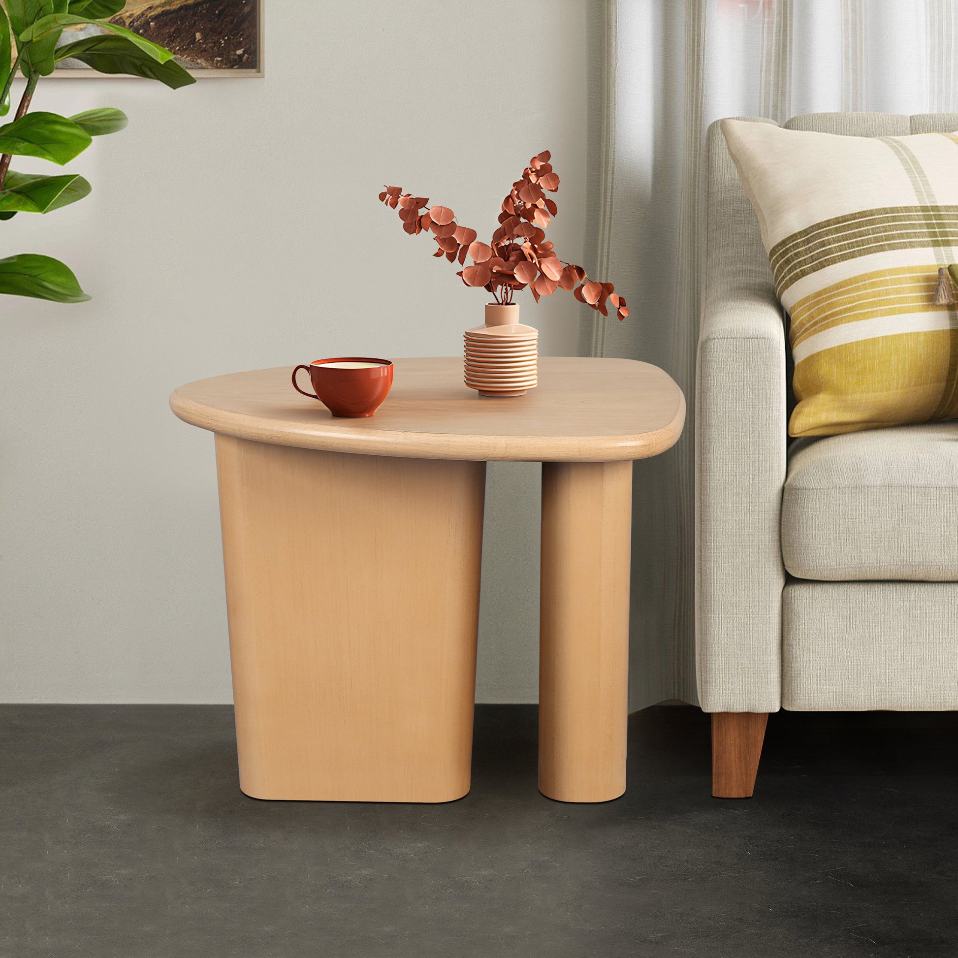Delfina Modern Side Table, Natural