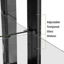 Shelton Lighted Curio Cabinet with Mirrored Back, Black