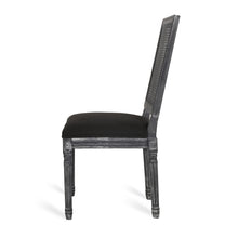 Cavan French Country Rattan Back Side Chairs (Set of 2) Black
