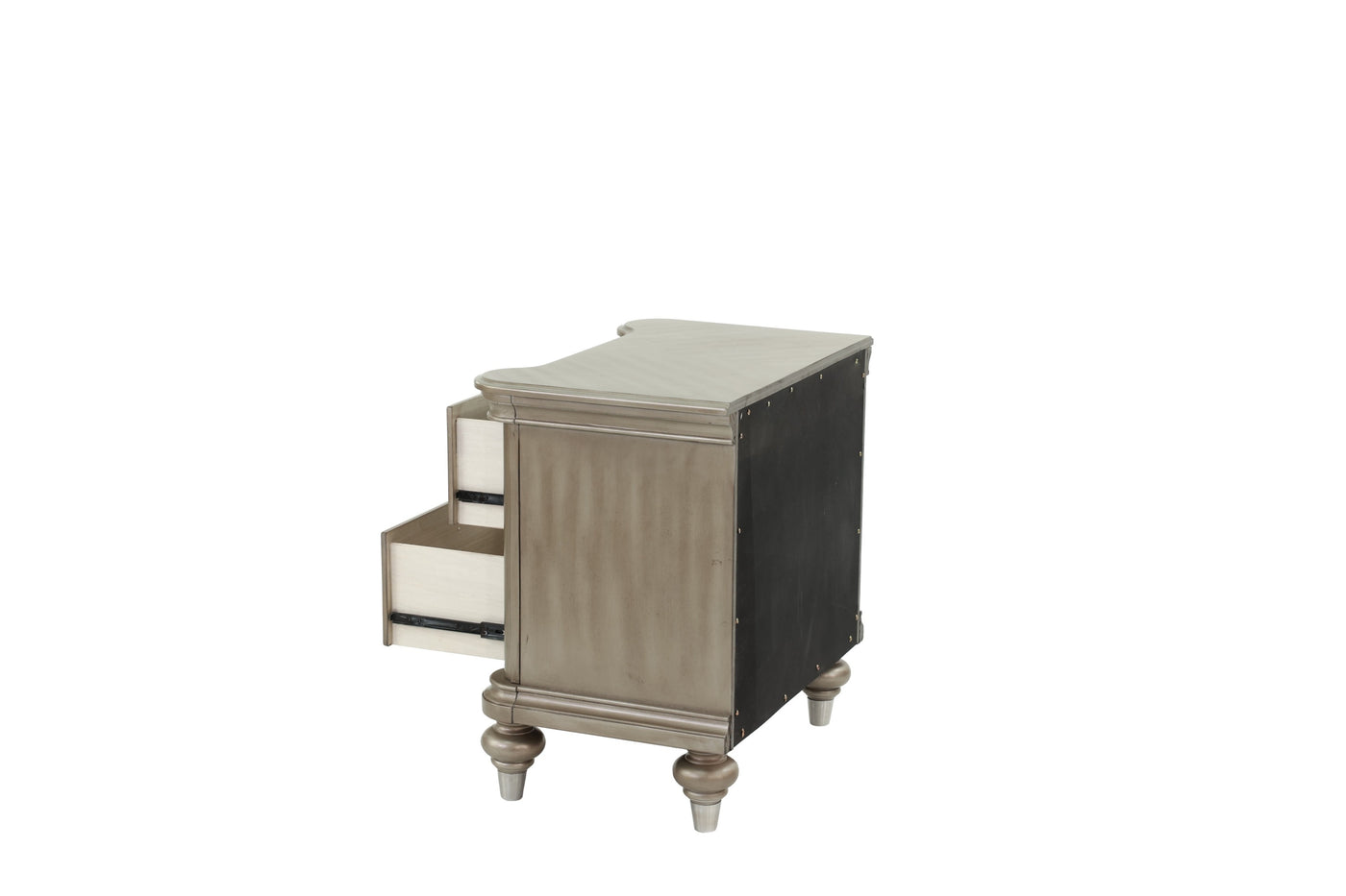Ava Antique Silver / Champagne Finish Nightstand