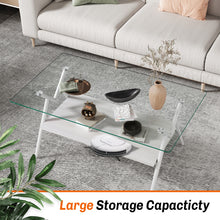 Waylon Modern Gray Glass Top Coffee Table, White