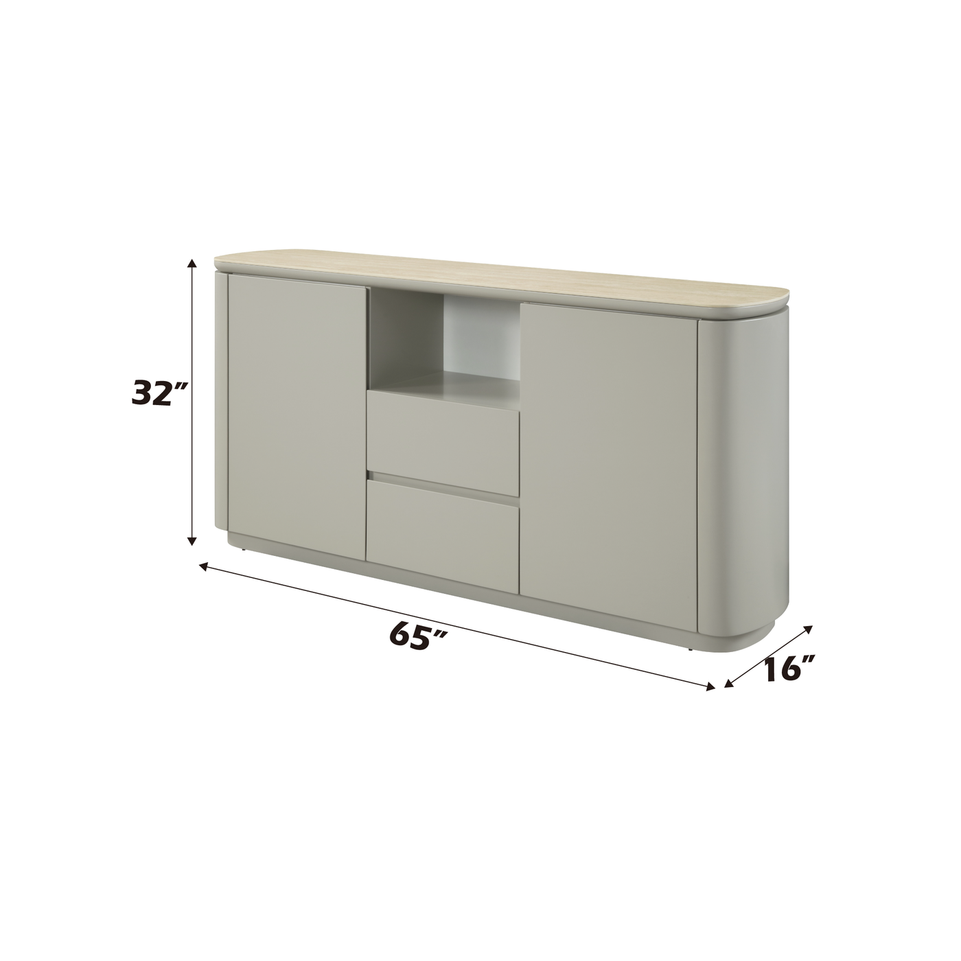 Ingram Ceramic Top & Light Gray Finish Server