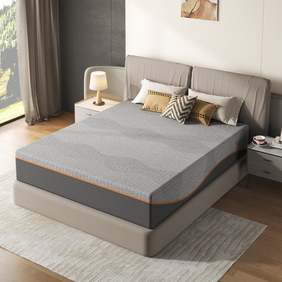 Queen Size Mattress,10 Inch Memory Foam Mattress, Fiberglass Free, Medium Feel, Breathable Cooling Layers, Certified Safe Materials