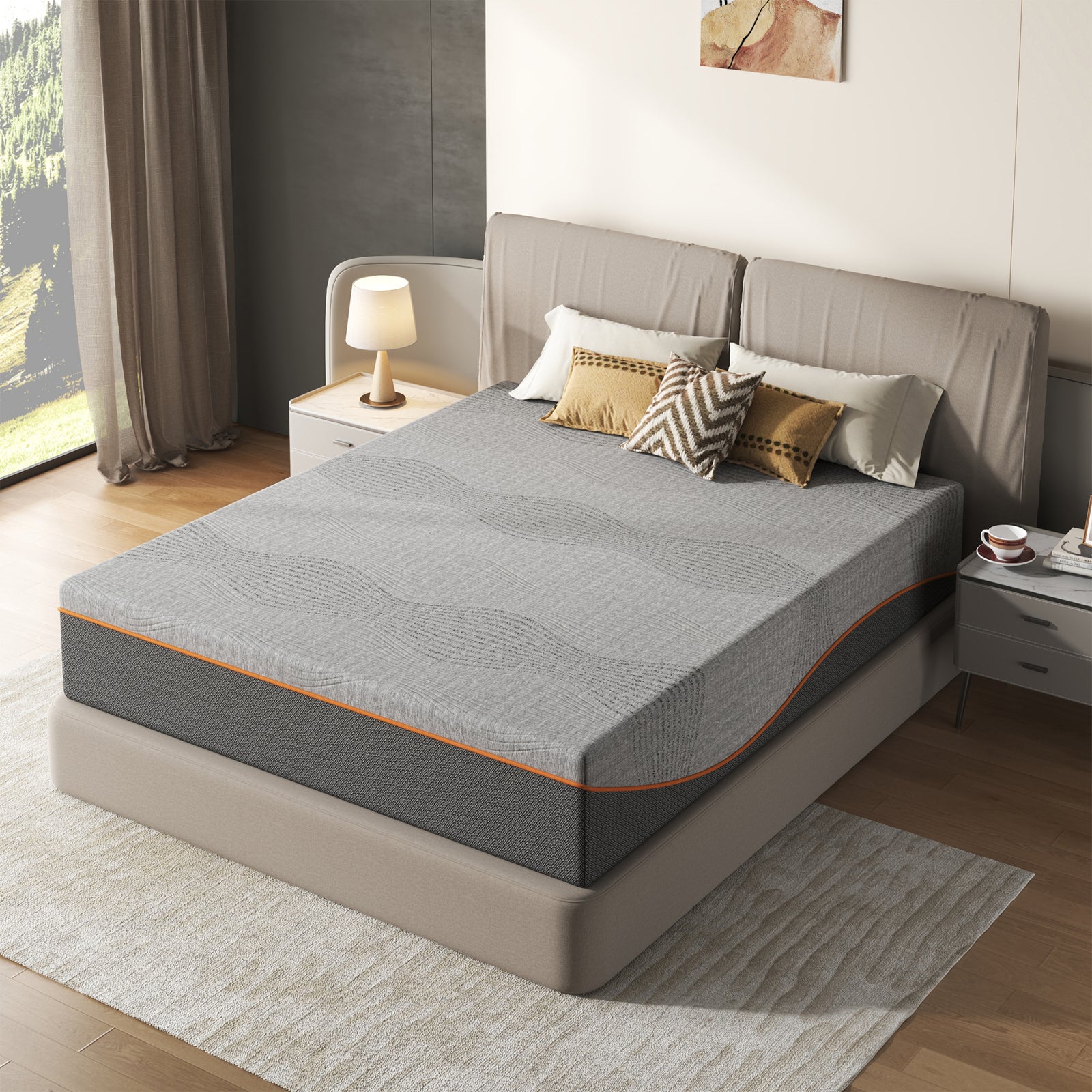 Queen Size Mattress,12 Inch Memory Foam Mattress, Fiberglass Free, Medium Feel, Breathable Cooling Layers, Certified Safe Materials