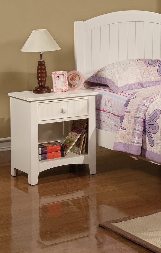 Pauli Cottage Style 1-Drawer Nightstand, White
