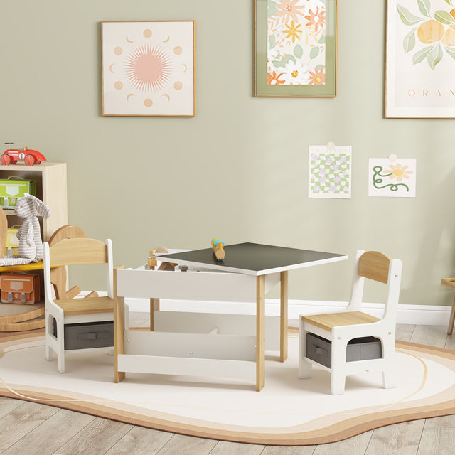 Little Cubby Activity Table & Chair Set – White & Gray or All White