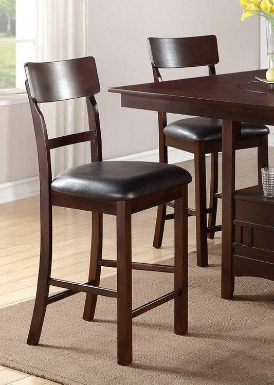 Branton Counter Height Chairs in Brown with Espresso Seat (Set of 2)