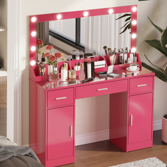 Freya Contemporary Bedroom Vanity, Rose Pink