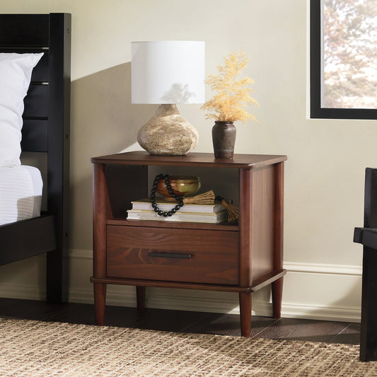 Zenify Mid-Century Modern Nightstand - Walnut
