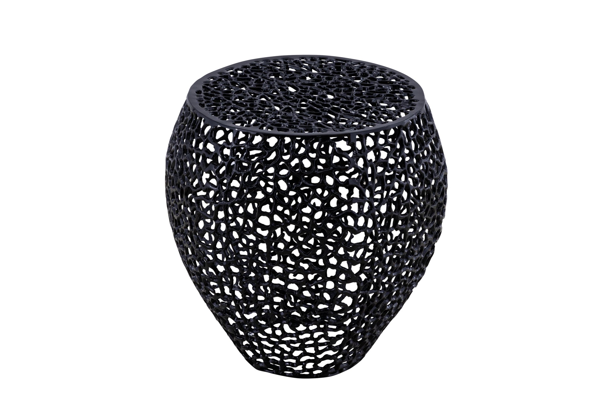 Azriel Aluminum Mesh Side Table, Black