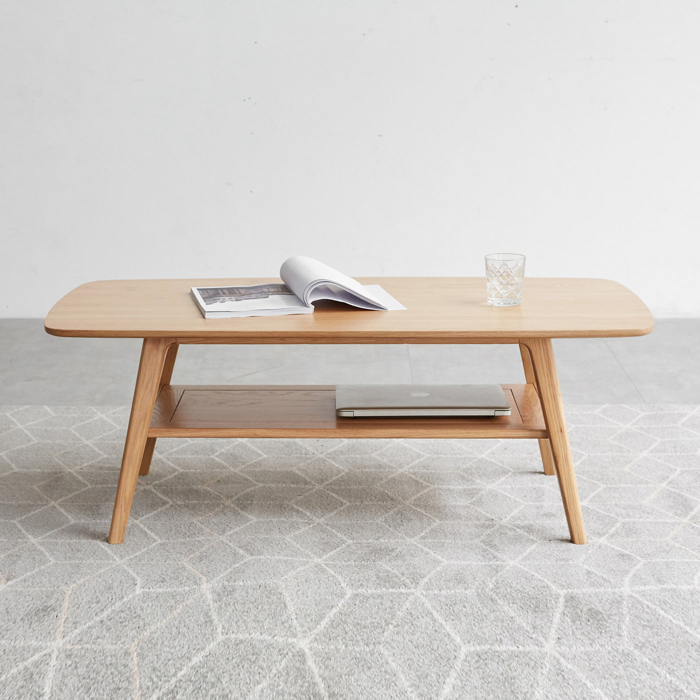 Saarinen Mid-Century Modern Solid Wood Coffee Table - Oak