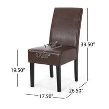 Faron Modern PU Leather Side Chairs (Set of 2) Brown