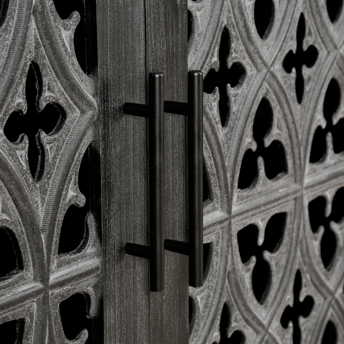 Hollis Hollow Door Antique Cabinet, Antique Black